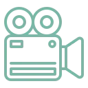 Icono de cámara de cine clásica